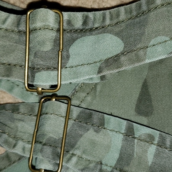 LEI CAMO DENIM SHORTALLS SHORTS OVERALLS BIBS JUNIOR LARGE women medium - Picture 8 of 13